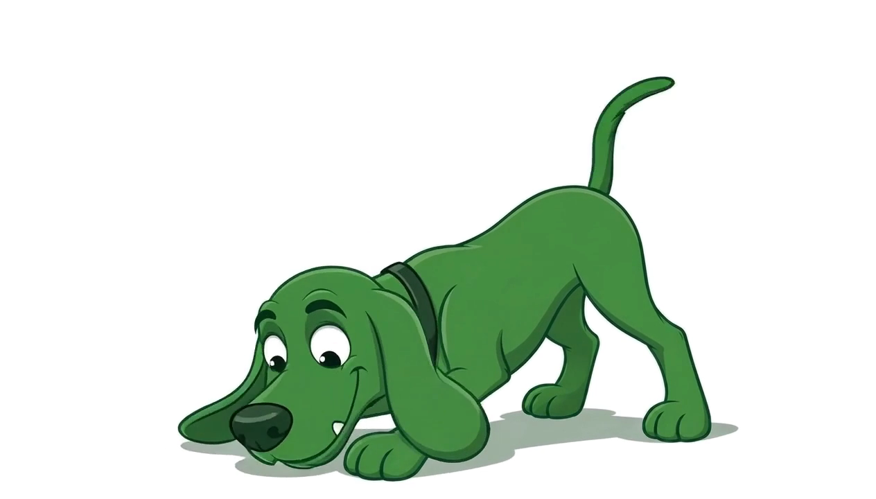 Trusty, nose down, following a business paper trail
